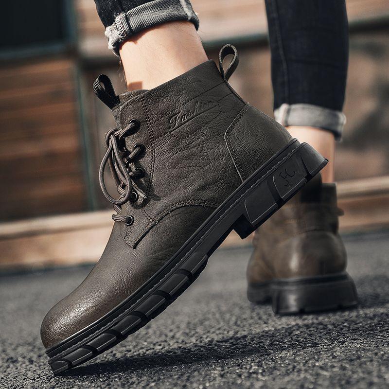 Men's high-top British style waterproof fashionable work boots