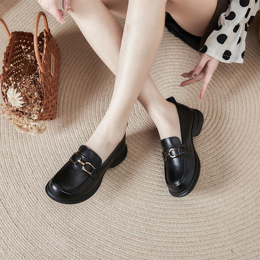 Women's genuine leather loafers soft leather shoes