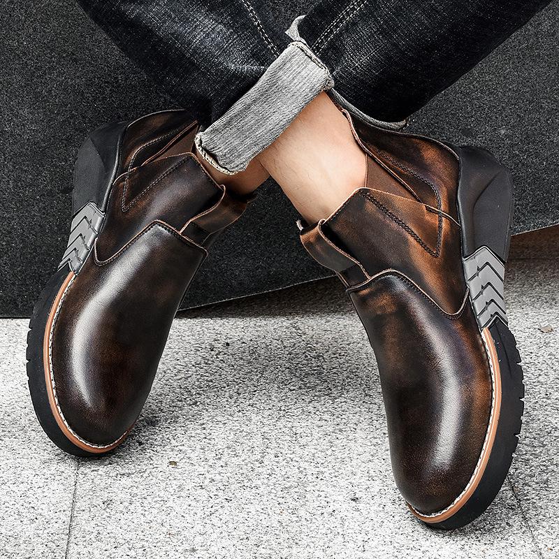 Men's Retro Thick Soled Genuine Leather Boots