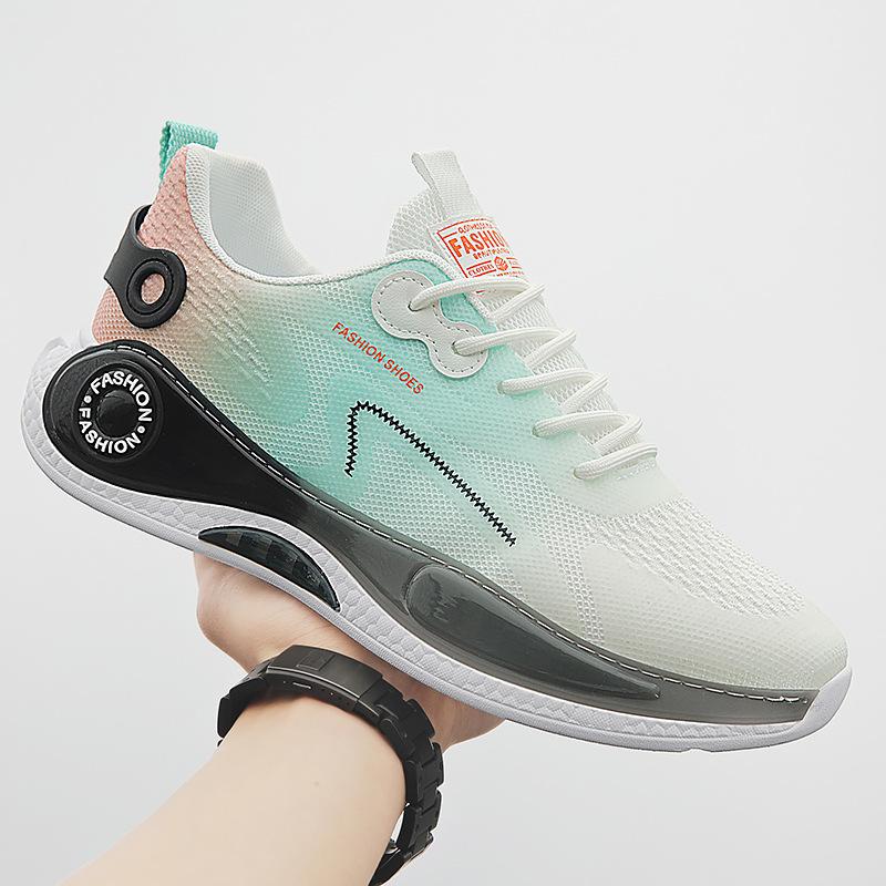 Mesh breathable soft-soled air-cushion shock-absorbing sneakers