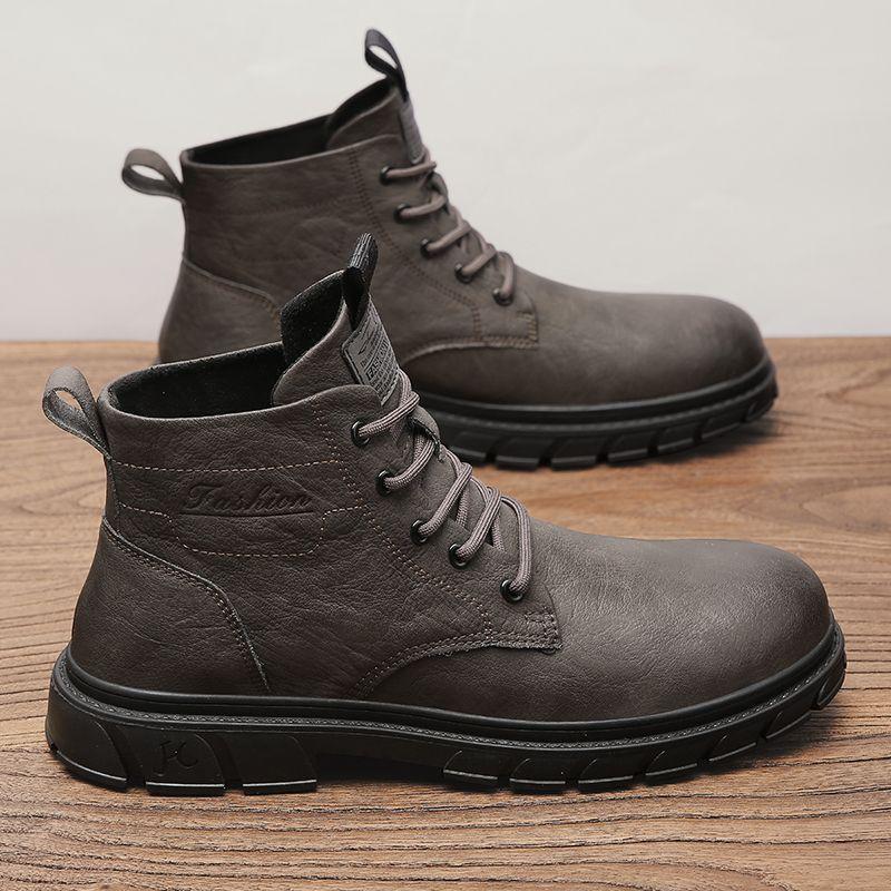 Men's high-top British style waterproof fashionable work boots
