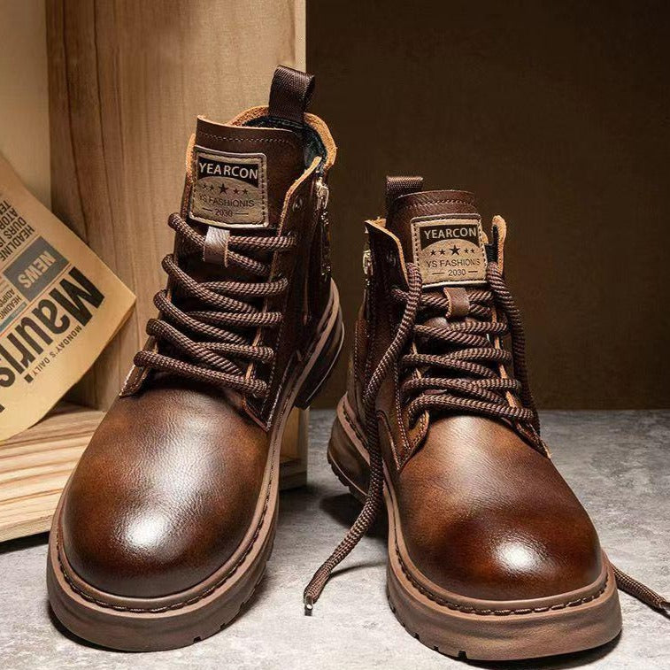 Men's retro fashion genuine leather Martin boots