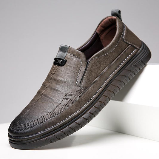 Men's soft cowhide casual soft sole non-slip slip-on shoes