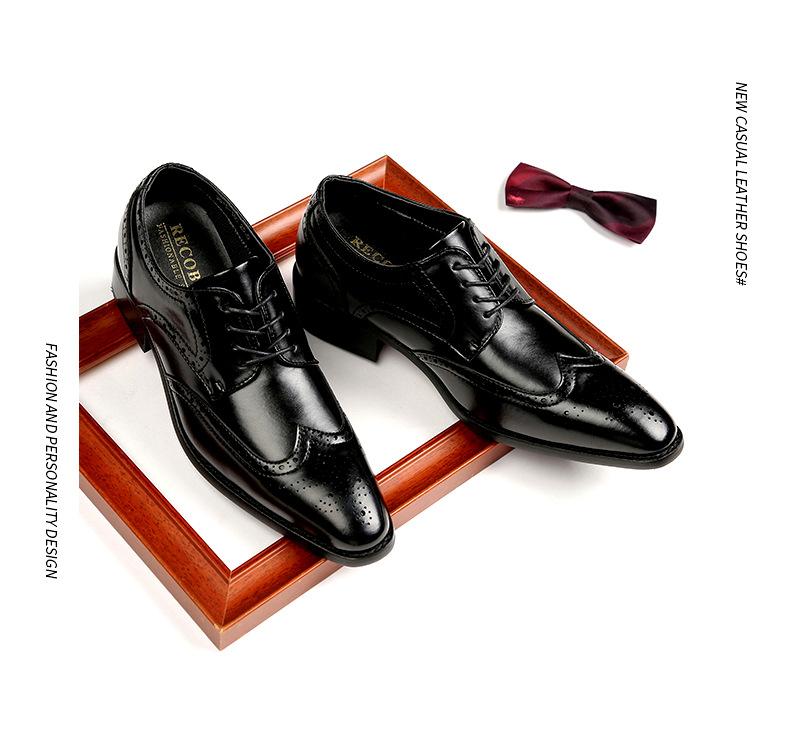 Carved Leather Office Derby Shoes