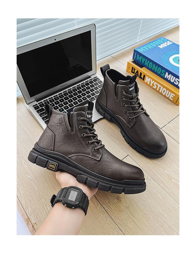 Men's autumn Martin boots retro tooling boots motorcycle leather boots