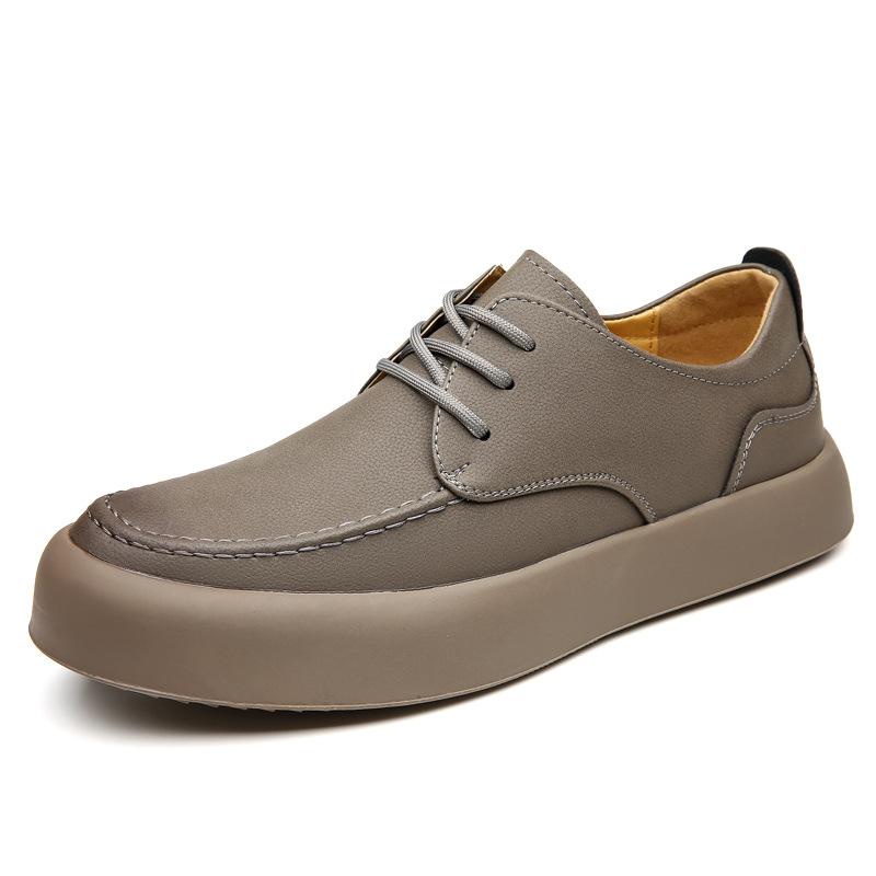 Men's retro casual low-top leather shoes