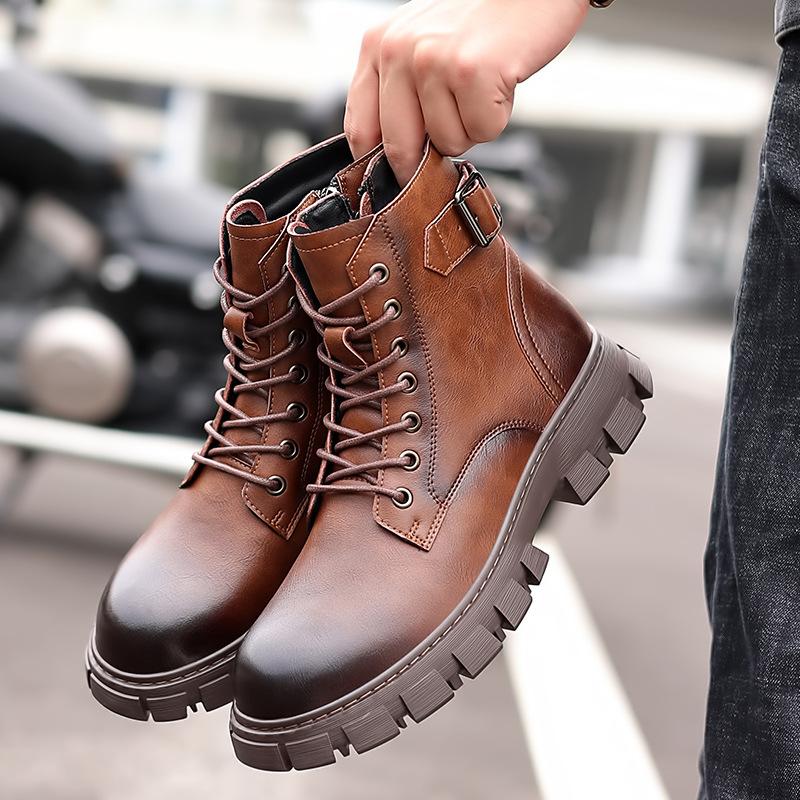 Men's Vintage Leather Height Increasing Boots