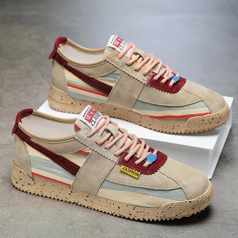 Casual Forrest Gump Shoes Fashionable Fabric Color Stripes