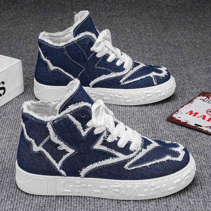 Men's fashionable high top canvas shoes casual shoes