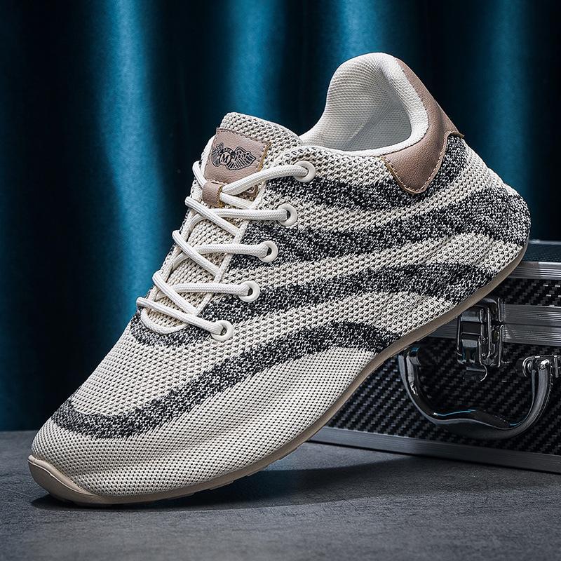 Zebra print flyweave breathable mesh shoes