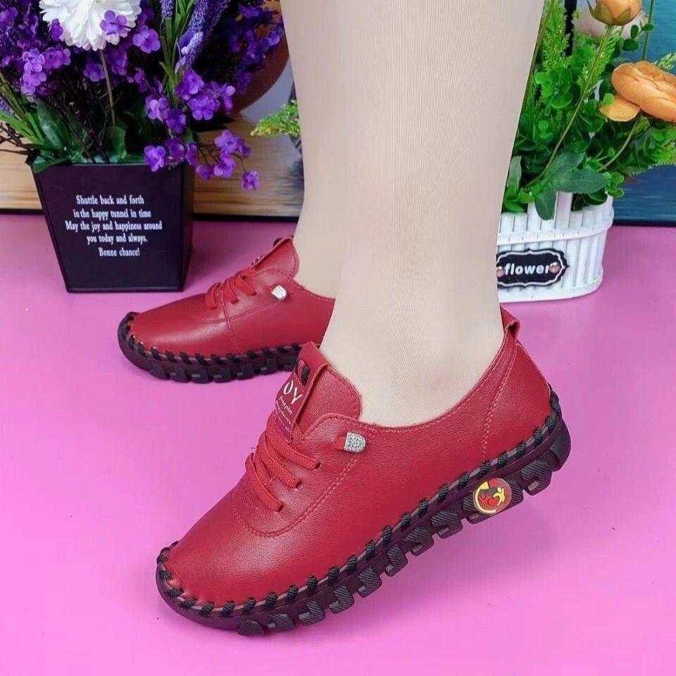 Genuinely soft leather comfortable flat tendon sole soft sole women's shoes