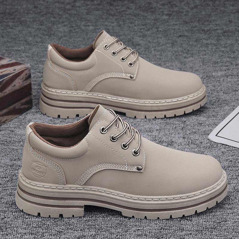 Men's low-top versatile tooling shoes trendy casual leather shoes