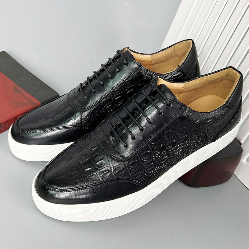 Round-Toe Lace-Up Vintage Leather Shoes