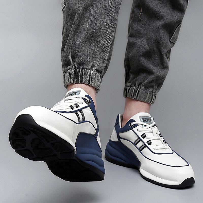 Men's leather bag sole heightened casual sneakers