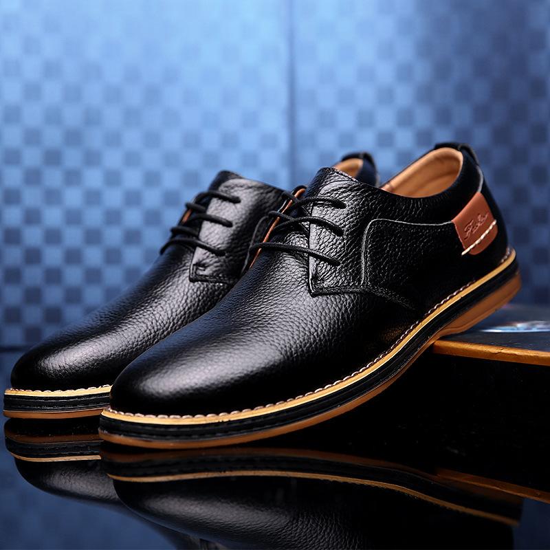 Men's Lightweight Leather Oxford Slip-on Shoes