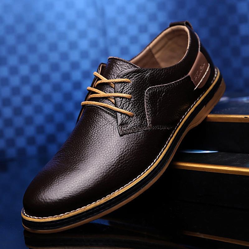 Men's Lightweight Leather Oxford Slip-on Shoes