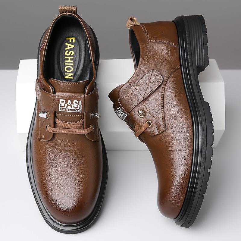 Men's retro low-top trendy casual leather shoes