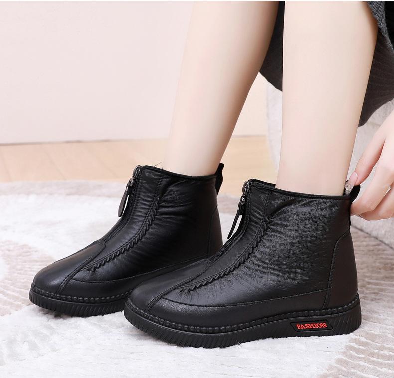 Women's winter wool lined cotton shoes non-slip warm snow boots