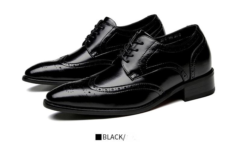 Carved Leather Office Derby Shoes