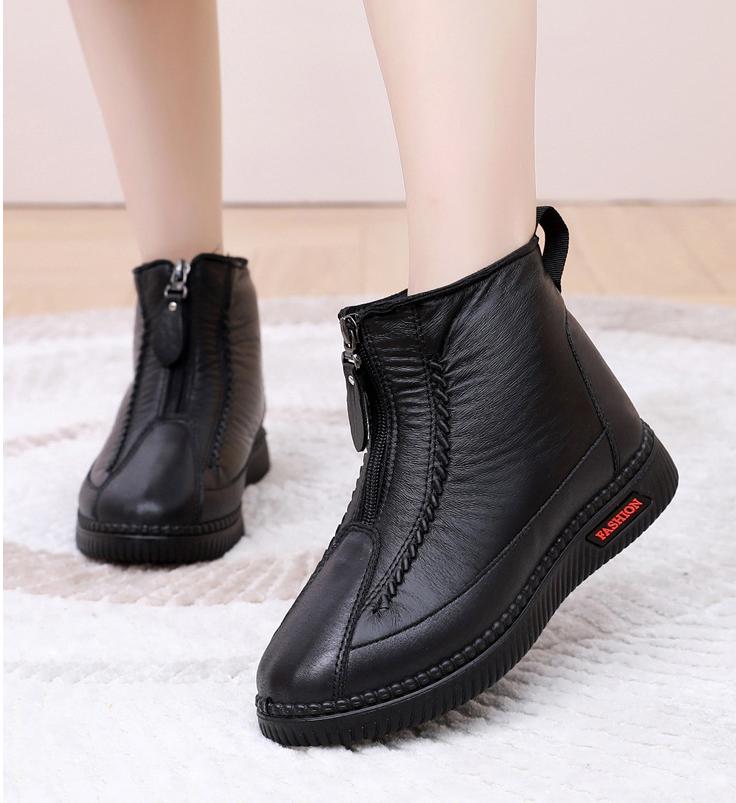 Women's winter wool lined cotton shoes non-slip warm snow boots