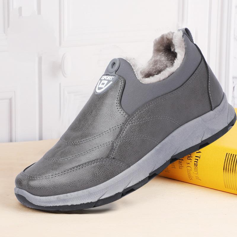 Men's warm waterproof slip-on cotton shoes