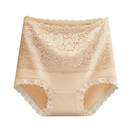 High-waist lace belly panties