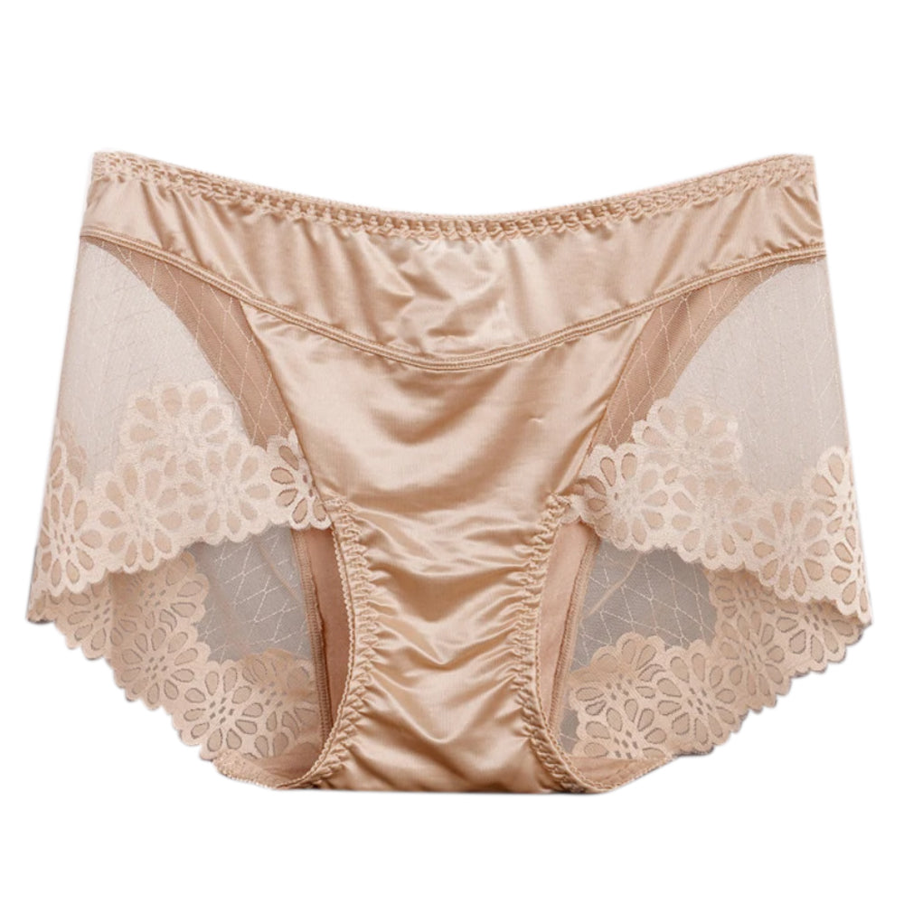 Sheer silk lace stretch panties