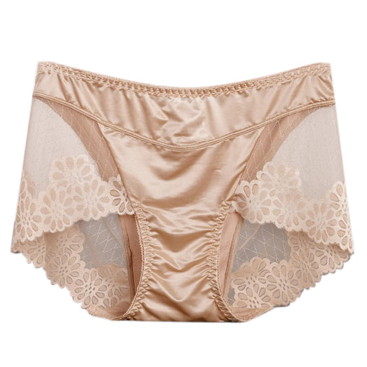 Sheer silk lace stretch panties