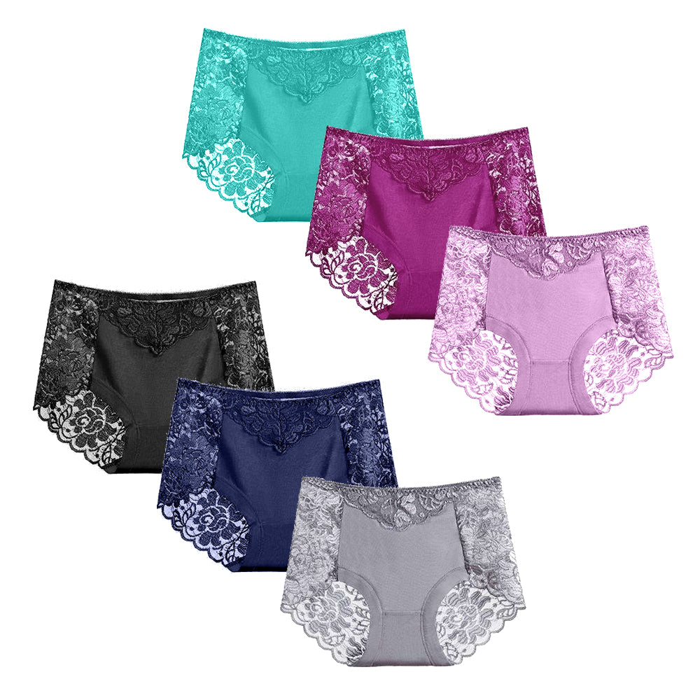 Lace buttocks cotton panties（9Pack)