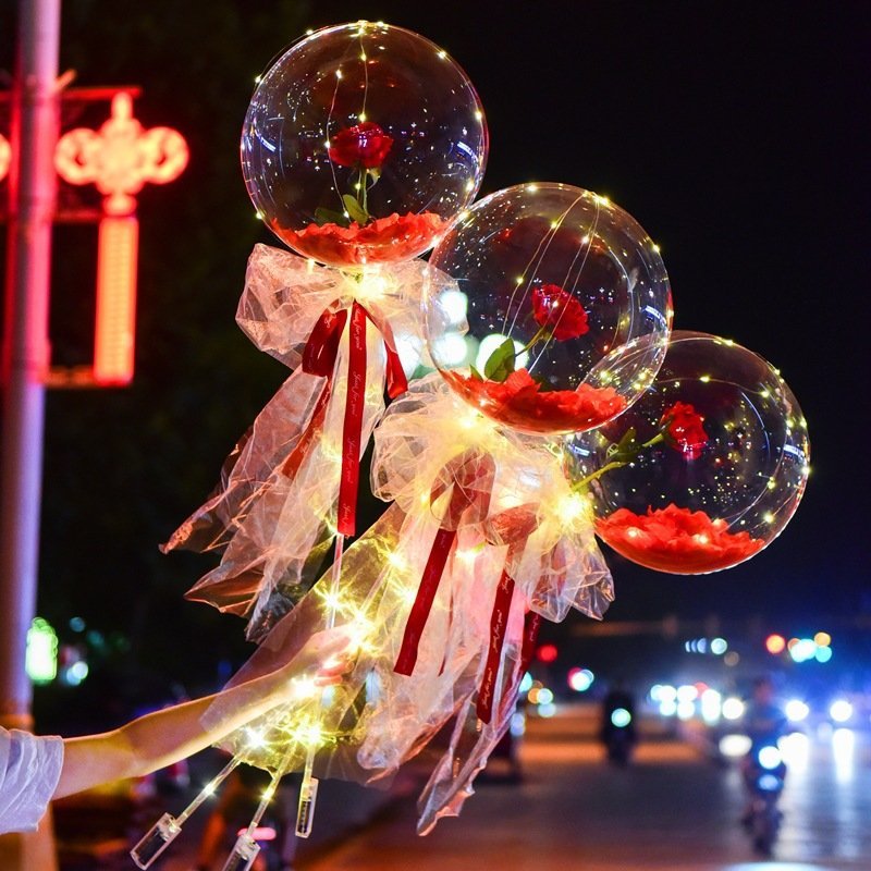 LED Luminous Balloon Rose Bouquet-Buy 3 Save$10