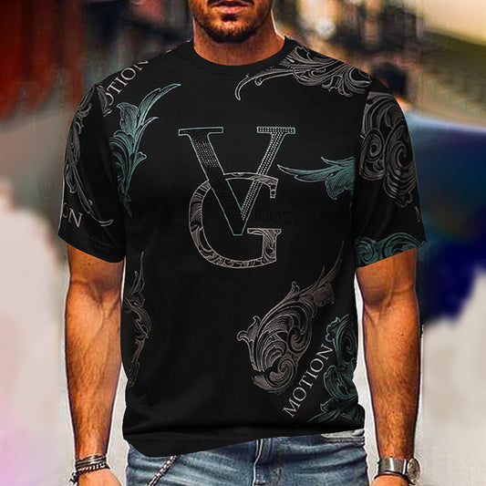 VG Ice Silk Print Business Casual T-Shirt