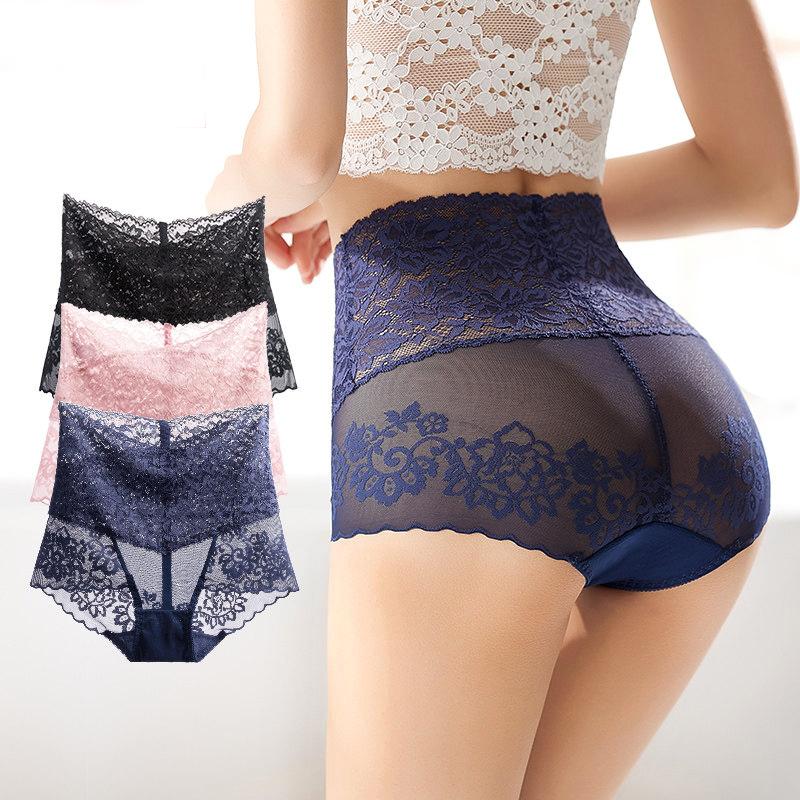 High-waisted butt-lifting cotton crotch women's panties