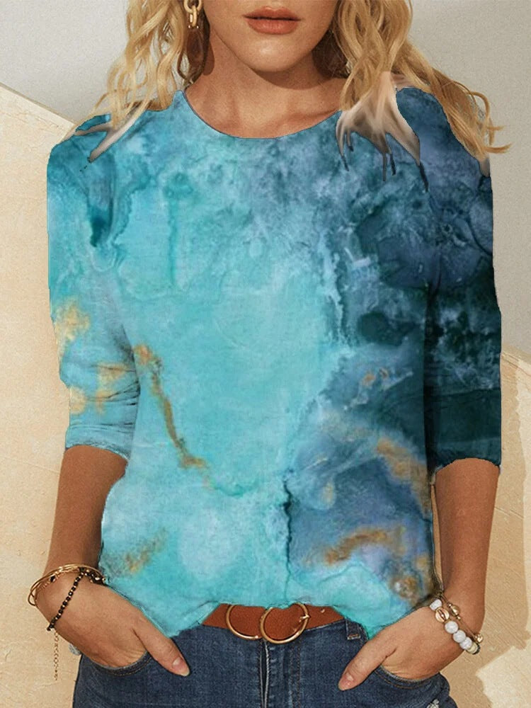 Multicolor printing and dyeing loose Fashion Top