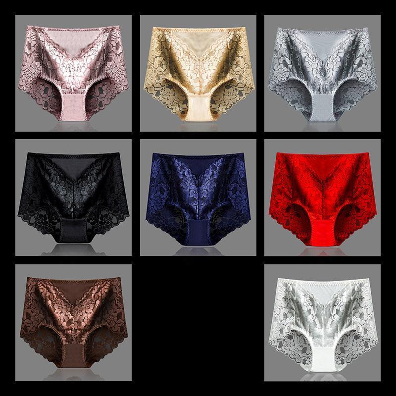 Women High Waist Lace Panties Embroidery Ladies
