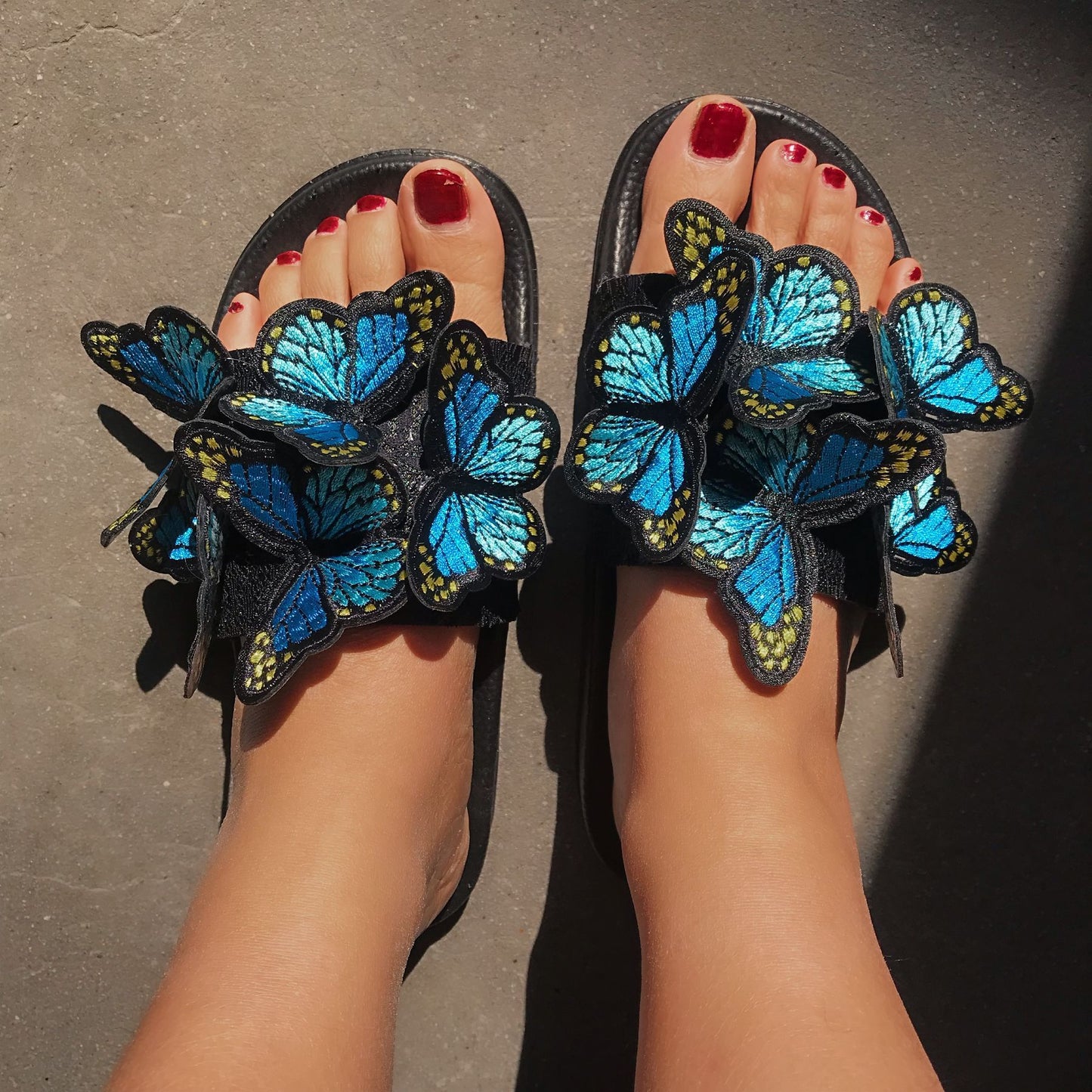 Open Toe Butterfly Bohemian Flop Slide Slippers