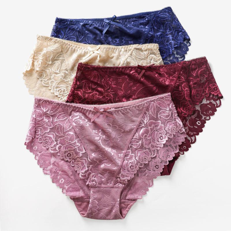 Women's sexy high waist lace underwear