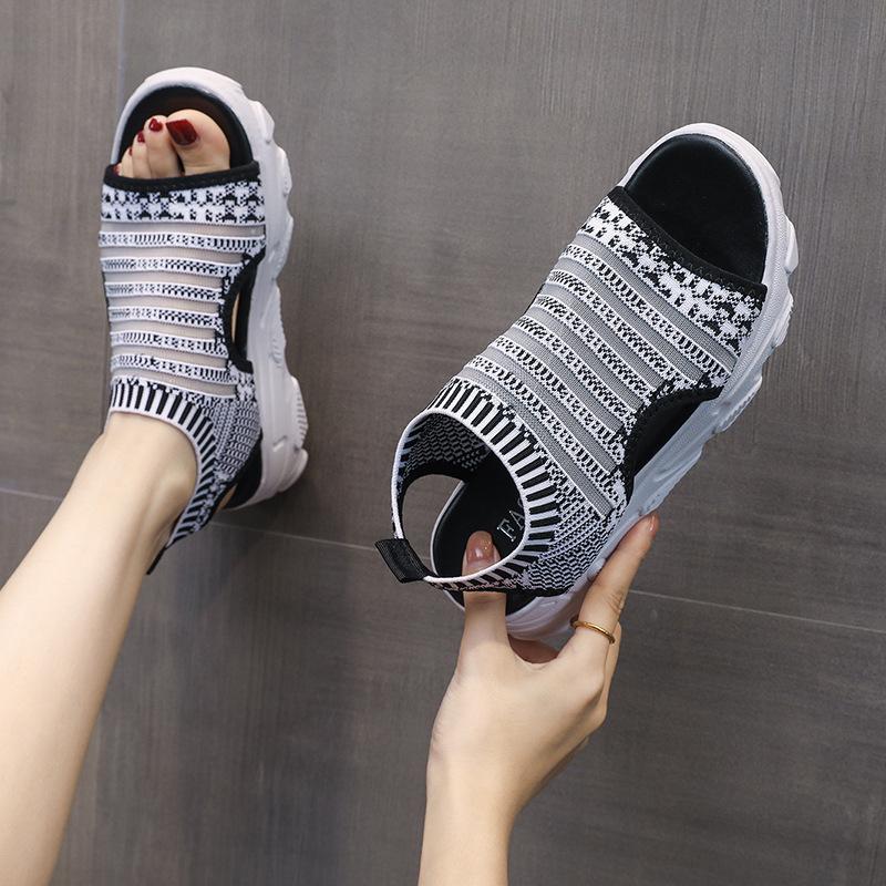 Flywoven mesh fish mouth breathable sandals