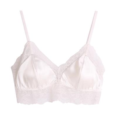 Women Sexy 3/4 cup bra 100%Natural Silk Lining and Lace Wire Free Bras