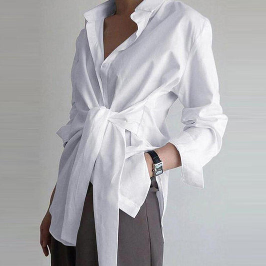 Groovy Long Sleeve White Plain Shirt