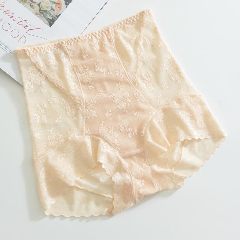 High-waist lace belly-up hip panties women's ultra-thin seamless panties