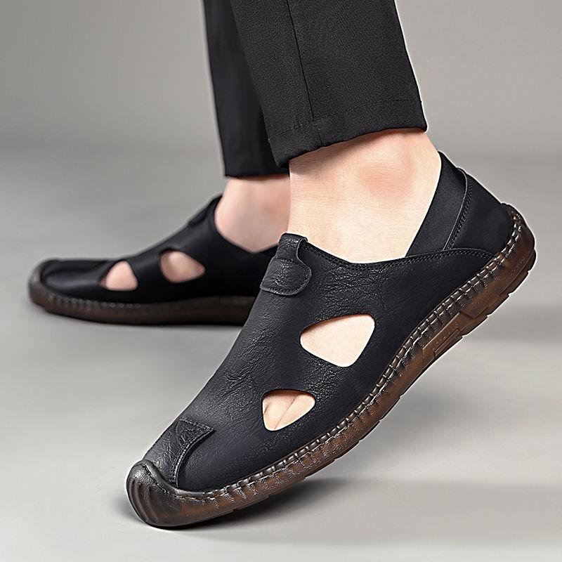 【I can't poop if it's not real leather】cowhide sandals