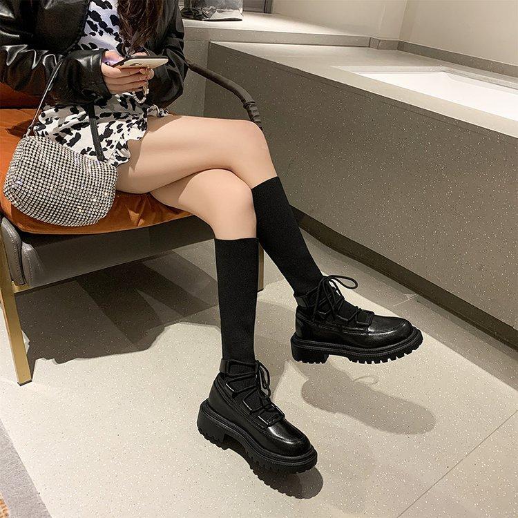 Knitted stretch stockings high boots