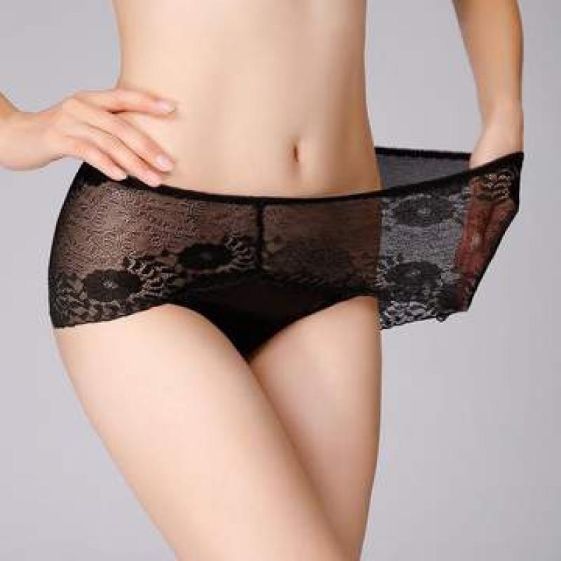 high waist sexy hollow embroidered lace ladies panties